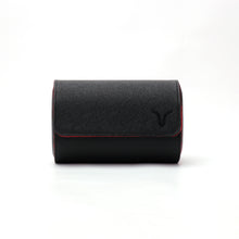 Lade das Bild in den Galerie-Viewer, Uhrengehäuse - schwarzes Leder, rotes Interieur