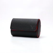 Lade das Bild in den Galerie-Viewer, Uhrengehäuse - schwarzes Leder, rotes Interieur