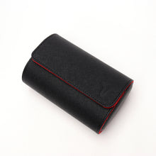 Lade das Bild in den Galerie-Viewer, Uhrengehäuse - schwarzes Leder, rotes Interieur