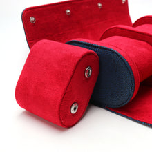 Lade das Bild in den Galerie-Viewer, Uhrengehäuse - blaues Öko-Leder, rotes Interieur