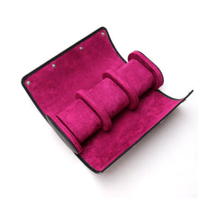 Lade das Bild in den Galerie-Viewer, Uhrengehäuse - schwarzes Leder, lila Interieur