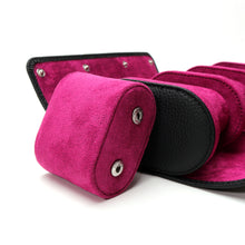 Lade das Bild in den Galerie-Viewer, Uhrengehäuse - schwarzes Leder, lila Interieur